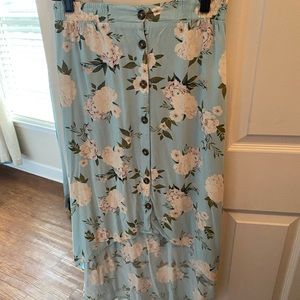Xhilaration small hi-low blue skirt